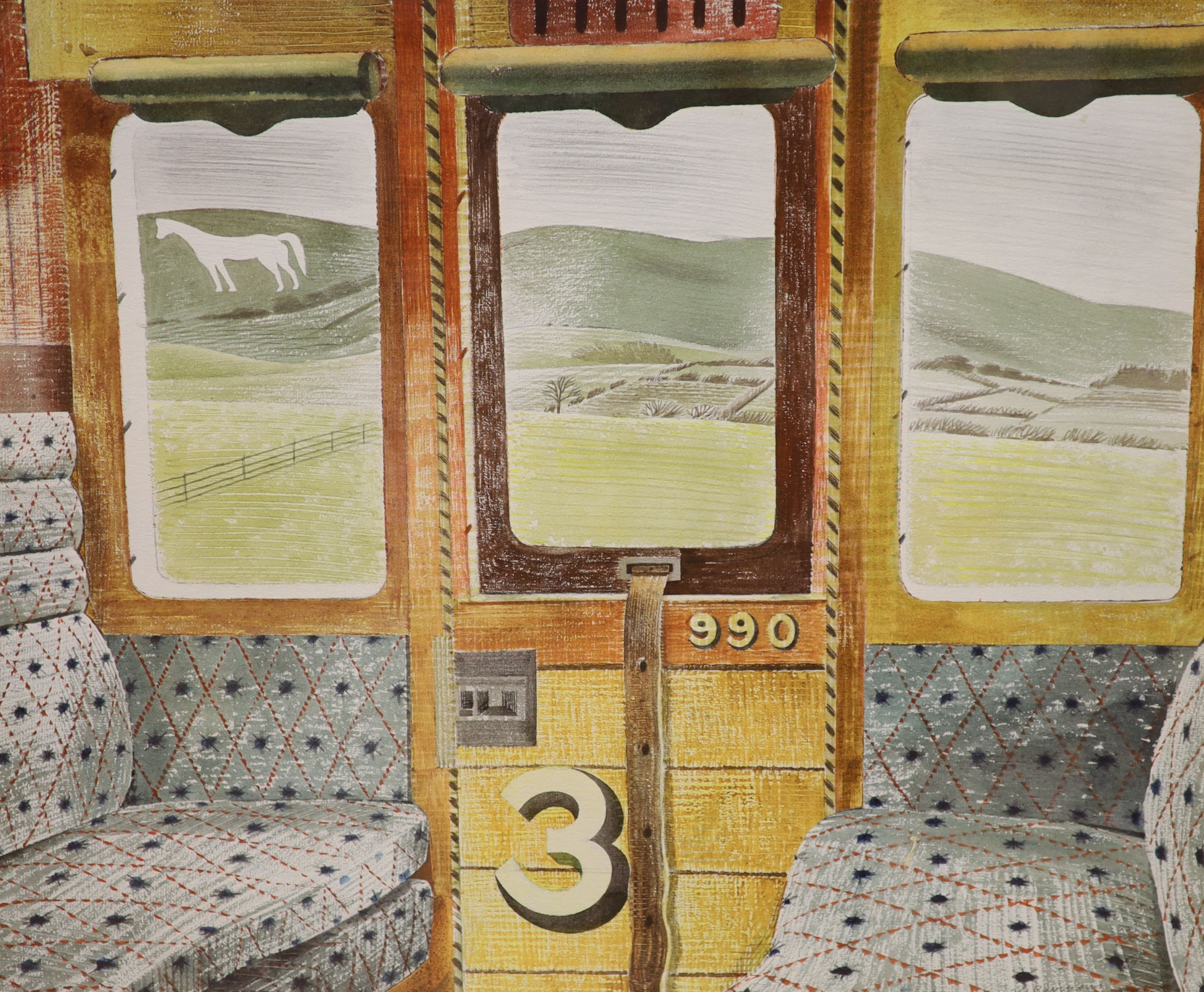After Eric Ravilious, limited edition print, 'Train landscape', numbered 155/950, 48 x 58cm